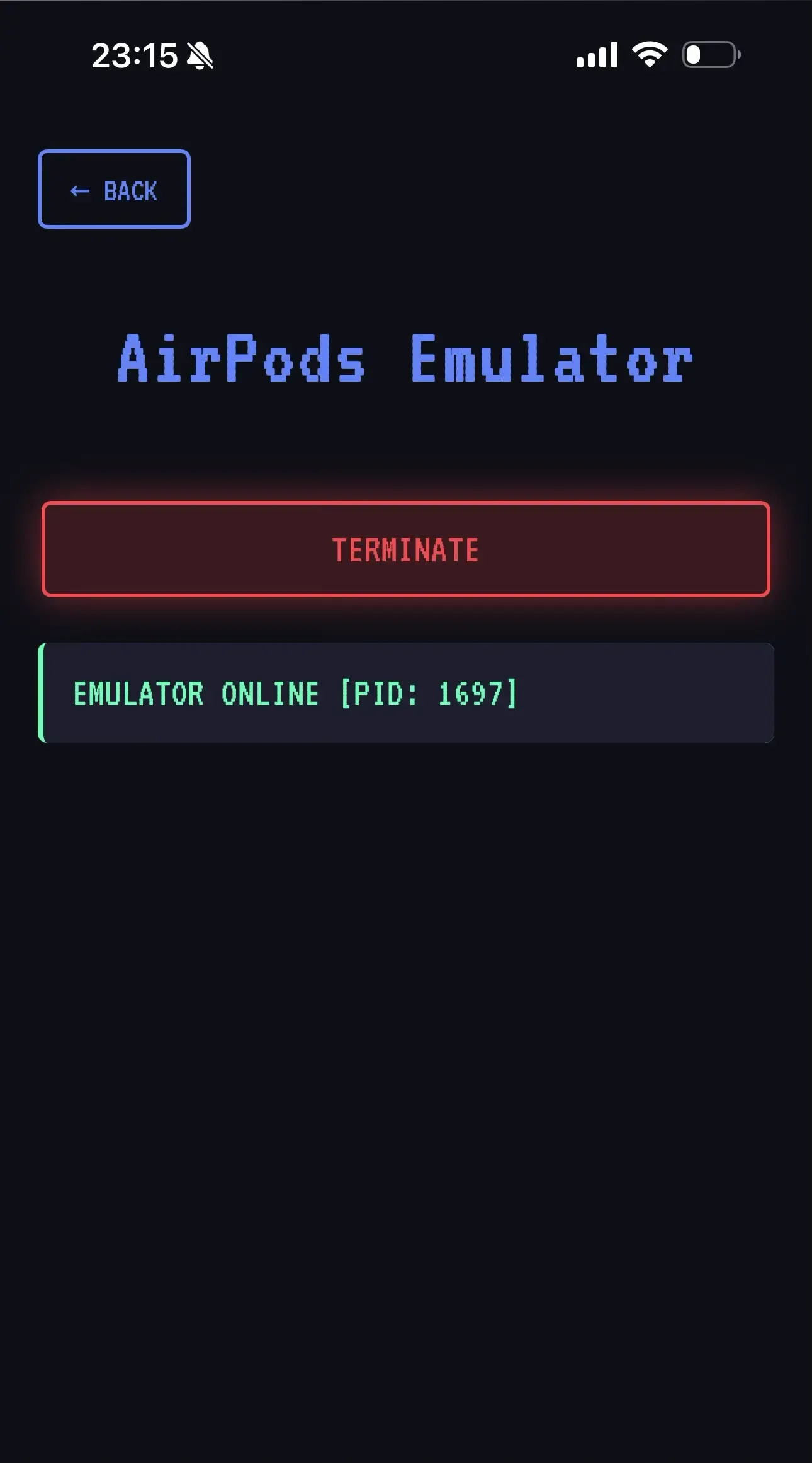Terminate the AirPods Emulator on HackMaster Pi